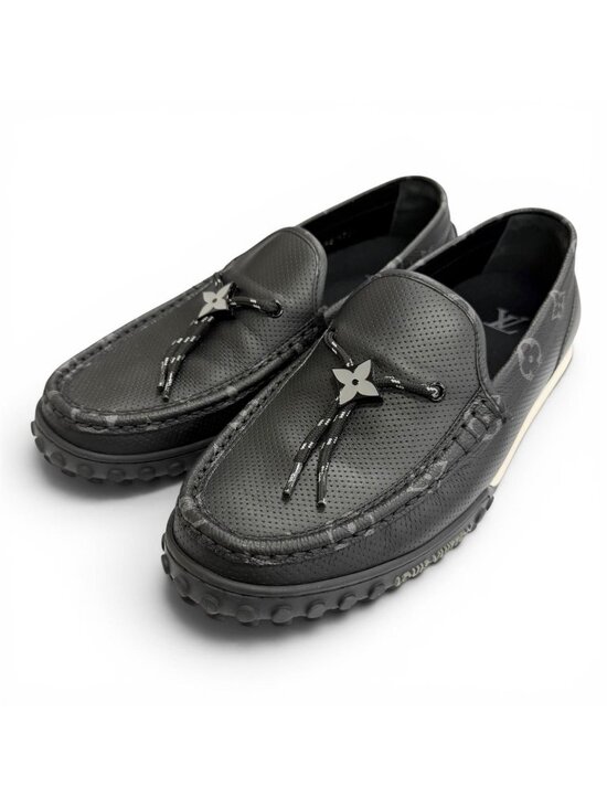 Louis Vuitton LV Line Monogram Flower Leather Loafers Driving Shoes 7.5 main image 7